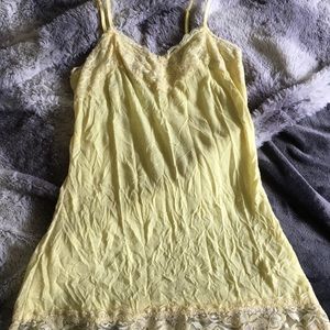 Light yellow lace camisole with adjustable straps